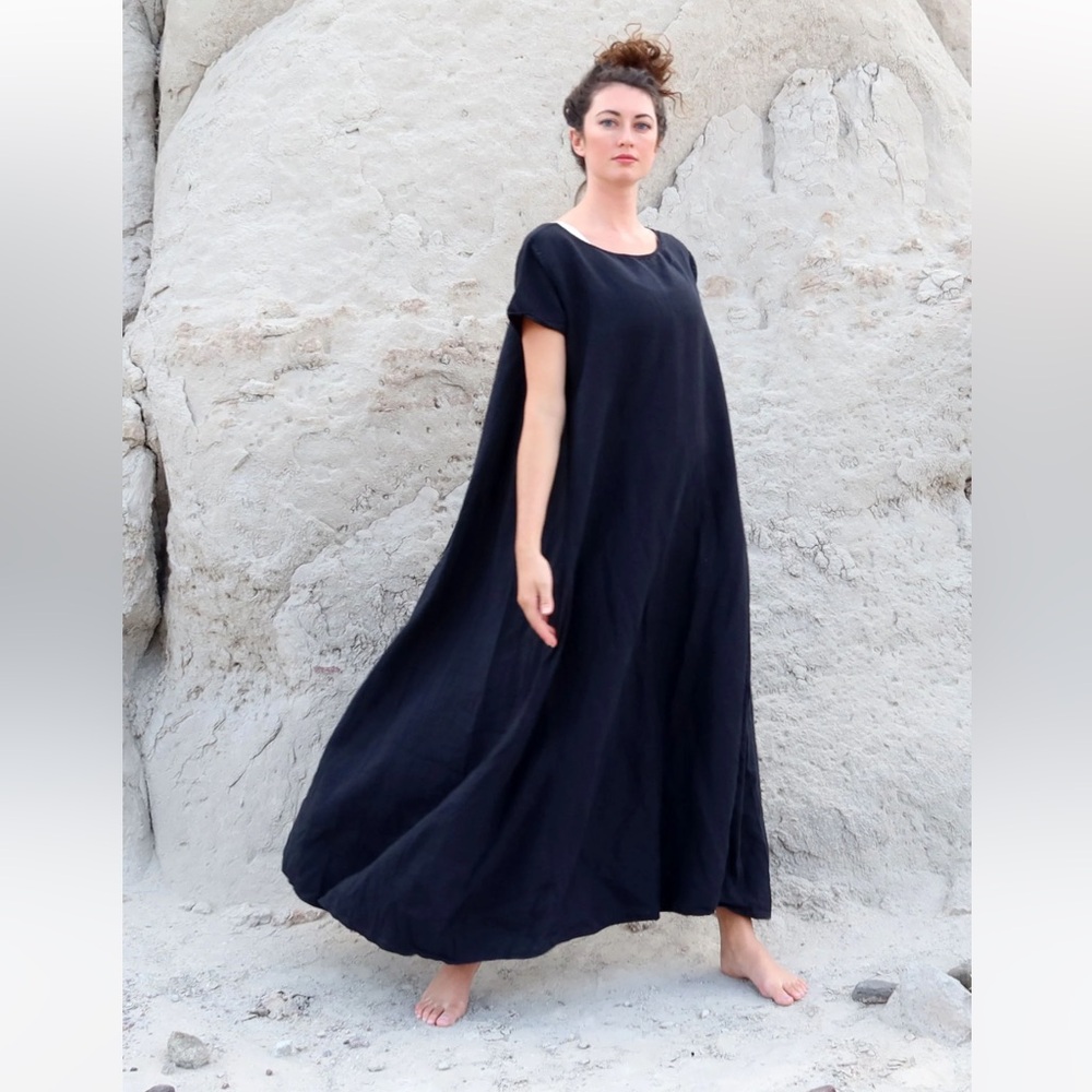 Gaia Conceptions Everyday Wanderer Silk Crepe long flowy maxi dress brand new - Picture 12 of 16